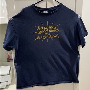 Navy Blue Graphic Kids T-Shirt